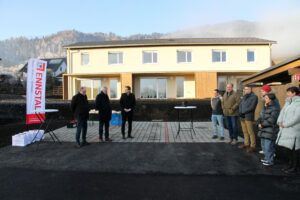 Neue geförderte Maisonettwohnungen der SG ENNSTAL in der Jadegasse Fohnsdorf bei der offiziellen Übergabe.